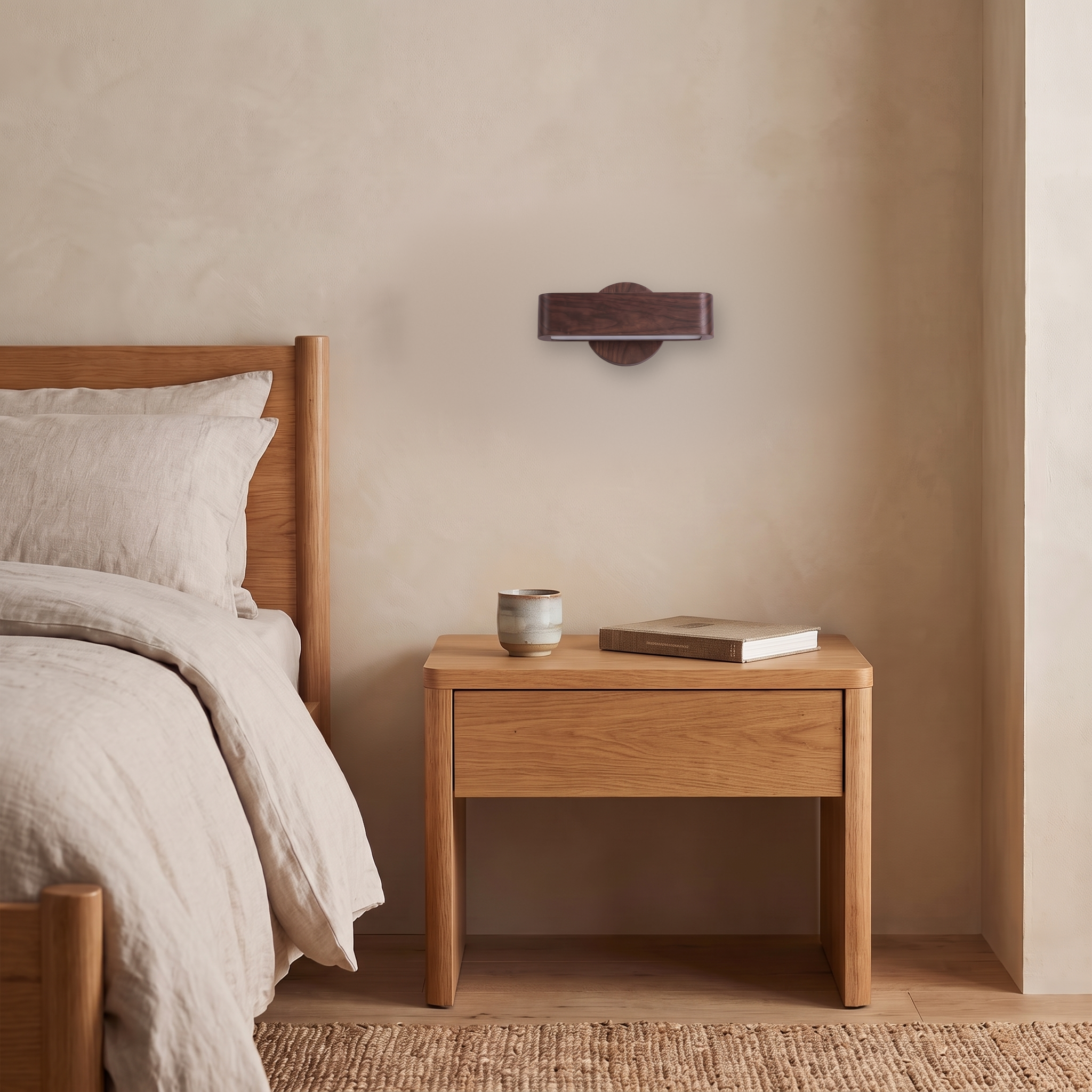Kaede Rotating Wood and Aluminum Wall Lamp