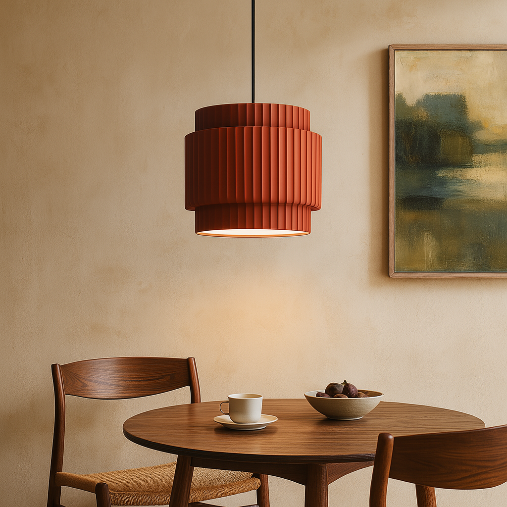 Glaze Ribbed Resin Pendant Light for Kitchen Islands