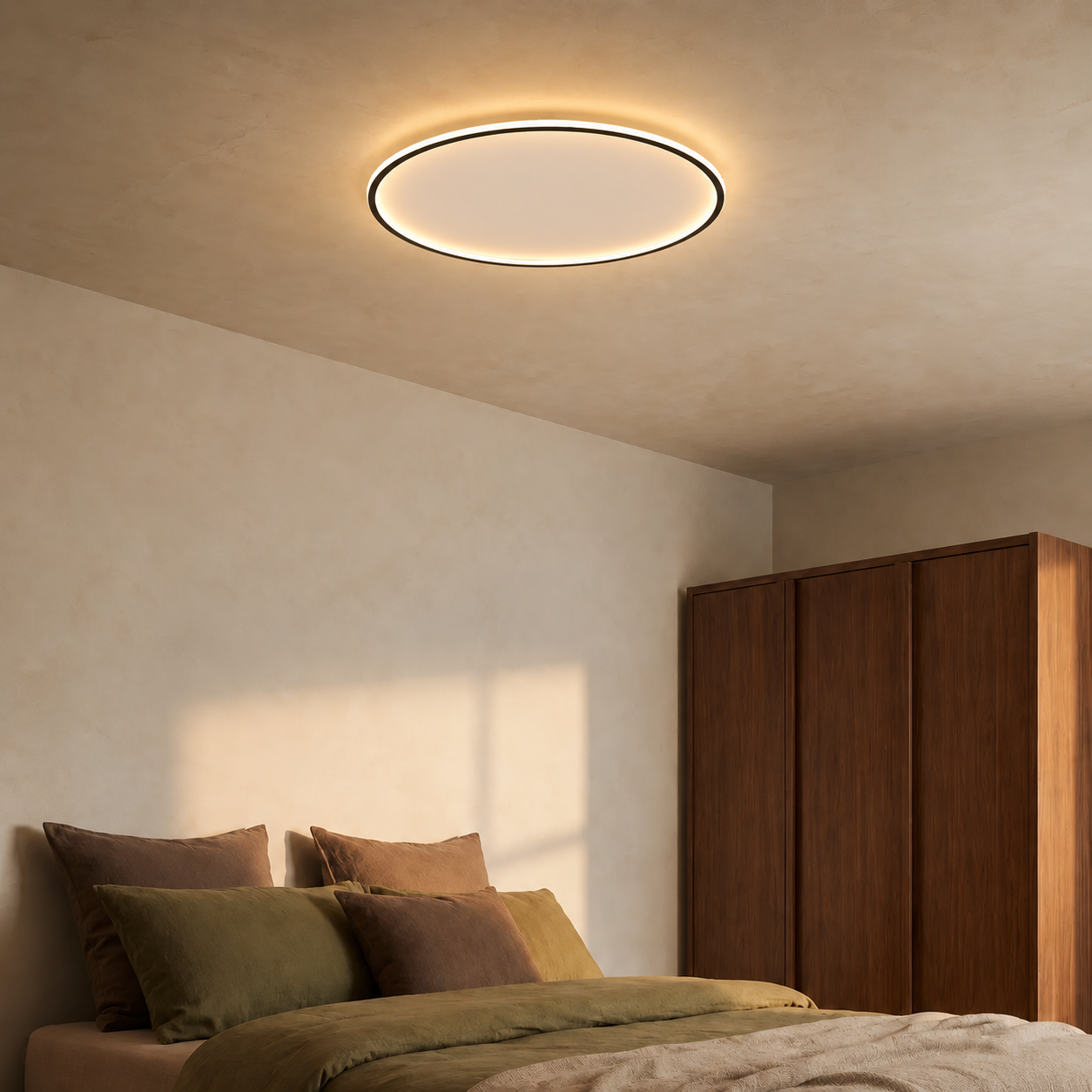 Norvale Black Halo Flush Mount Ceiling Light