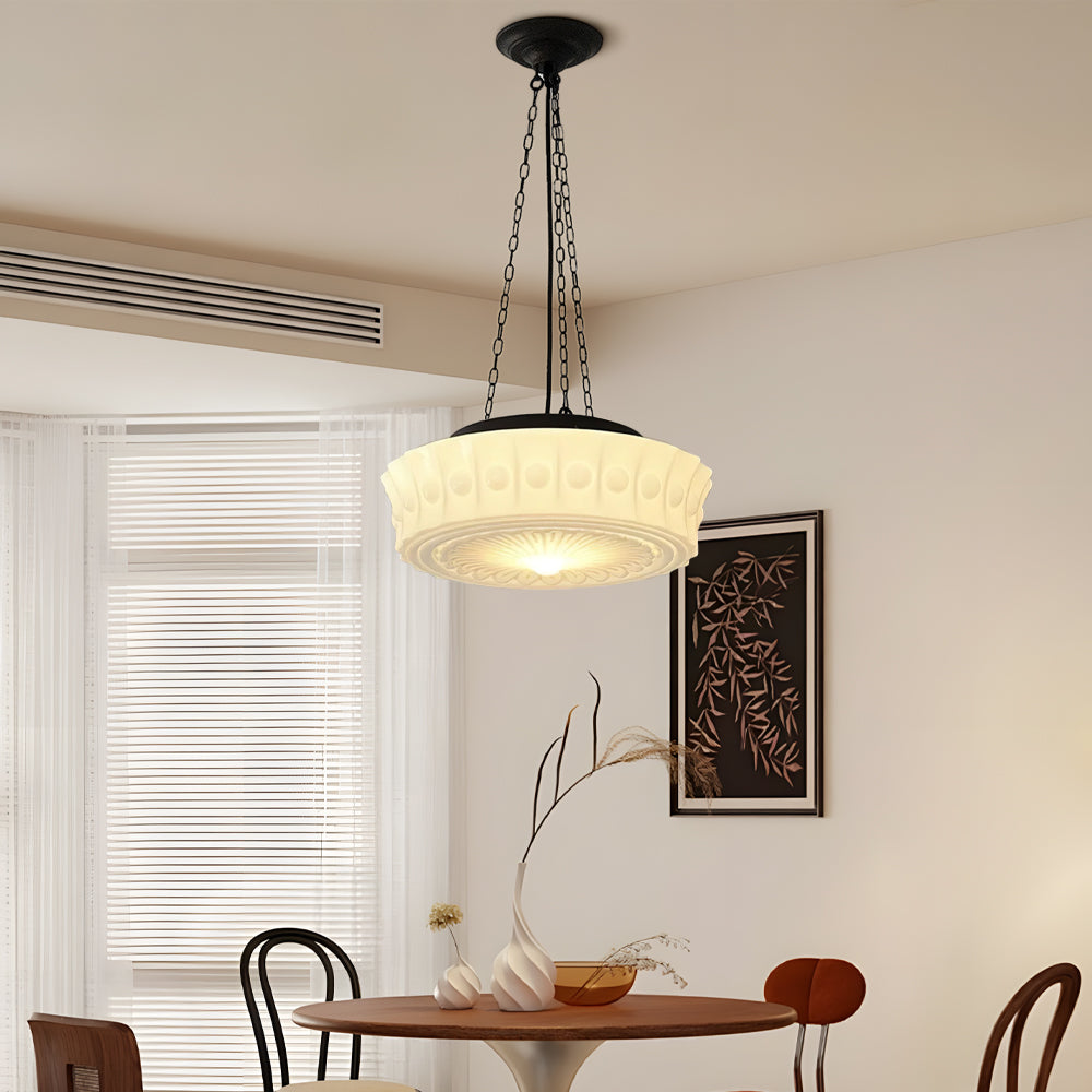 Blanche Vintage Milk Glass Pendant Light for Dining Rooms
