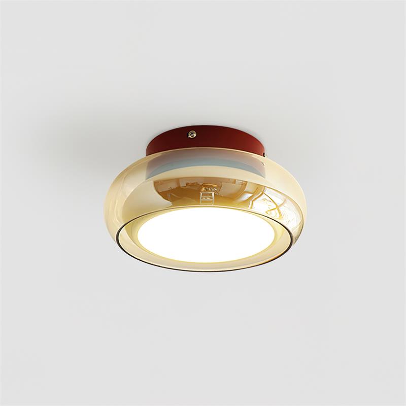 June Retro Glass Flush Mount Ceiling Light for Bedrooms