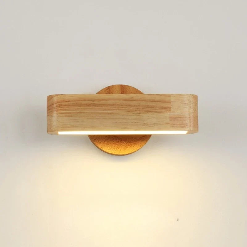 Kaede Rotating Wood and Aluminum Wall Lamp