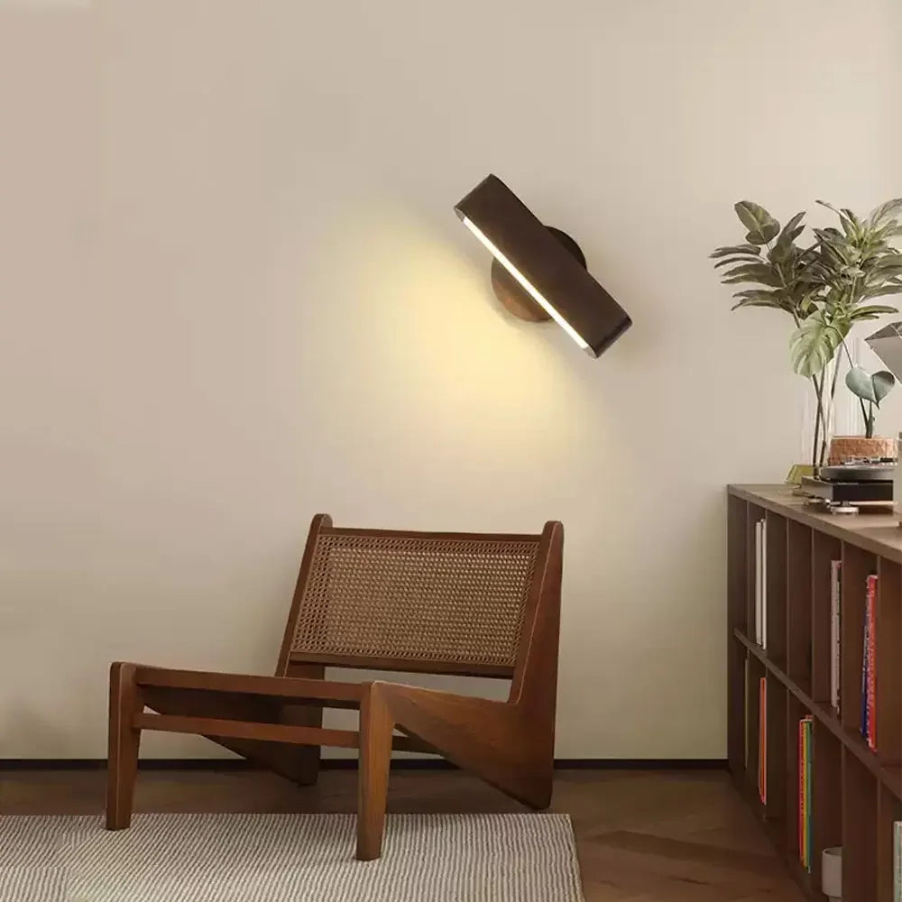 Kaede Rotating Wood and Aluminum Wall Lamp