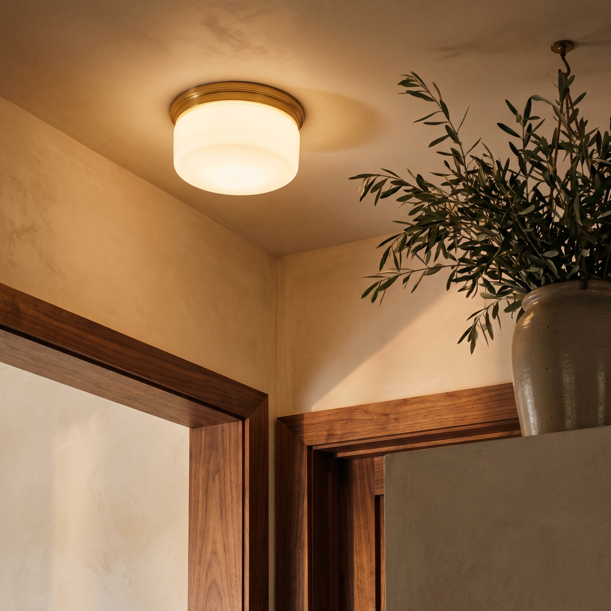 Brisvale brass flush mount ceiling light