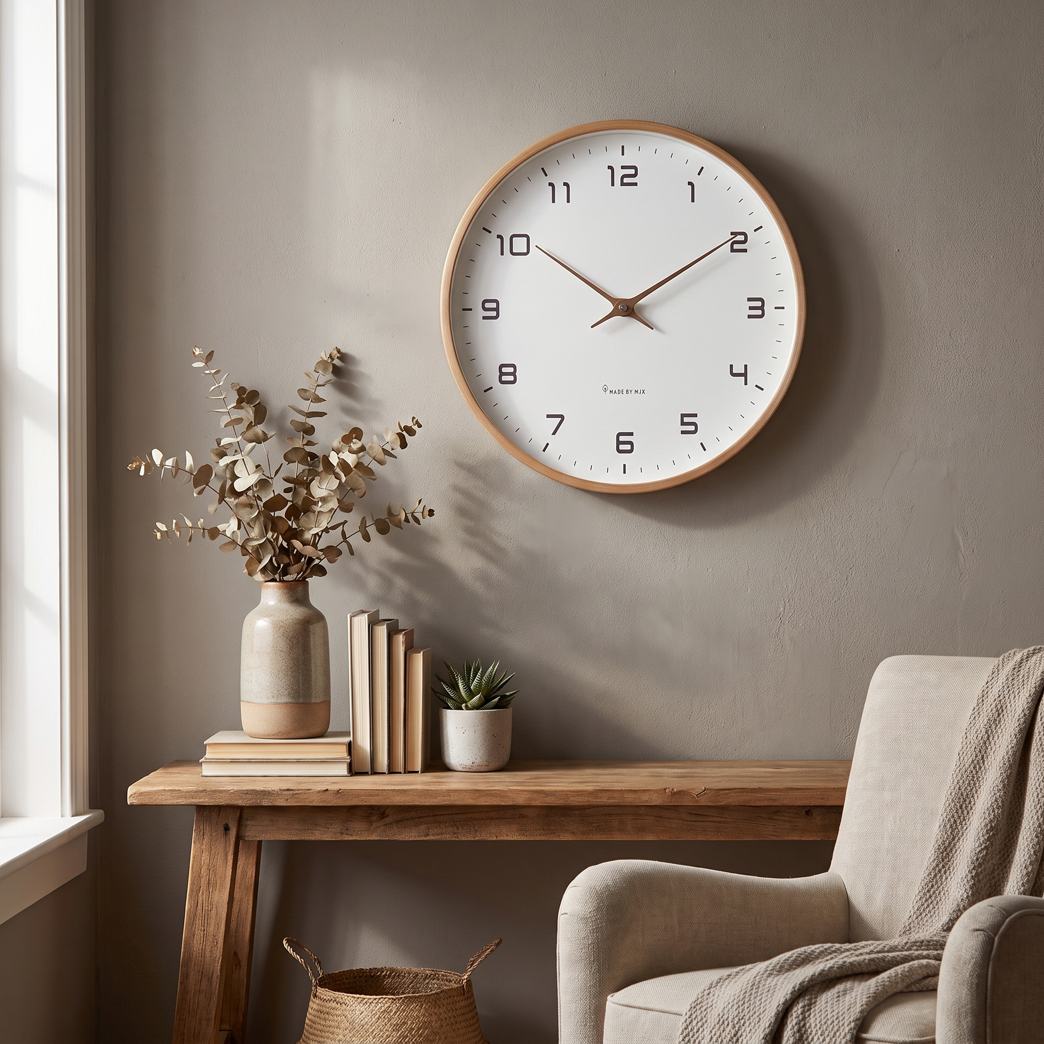 Harbor Wood Frame Wall Clock