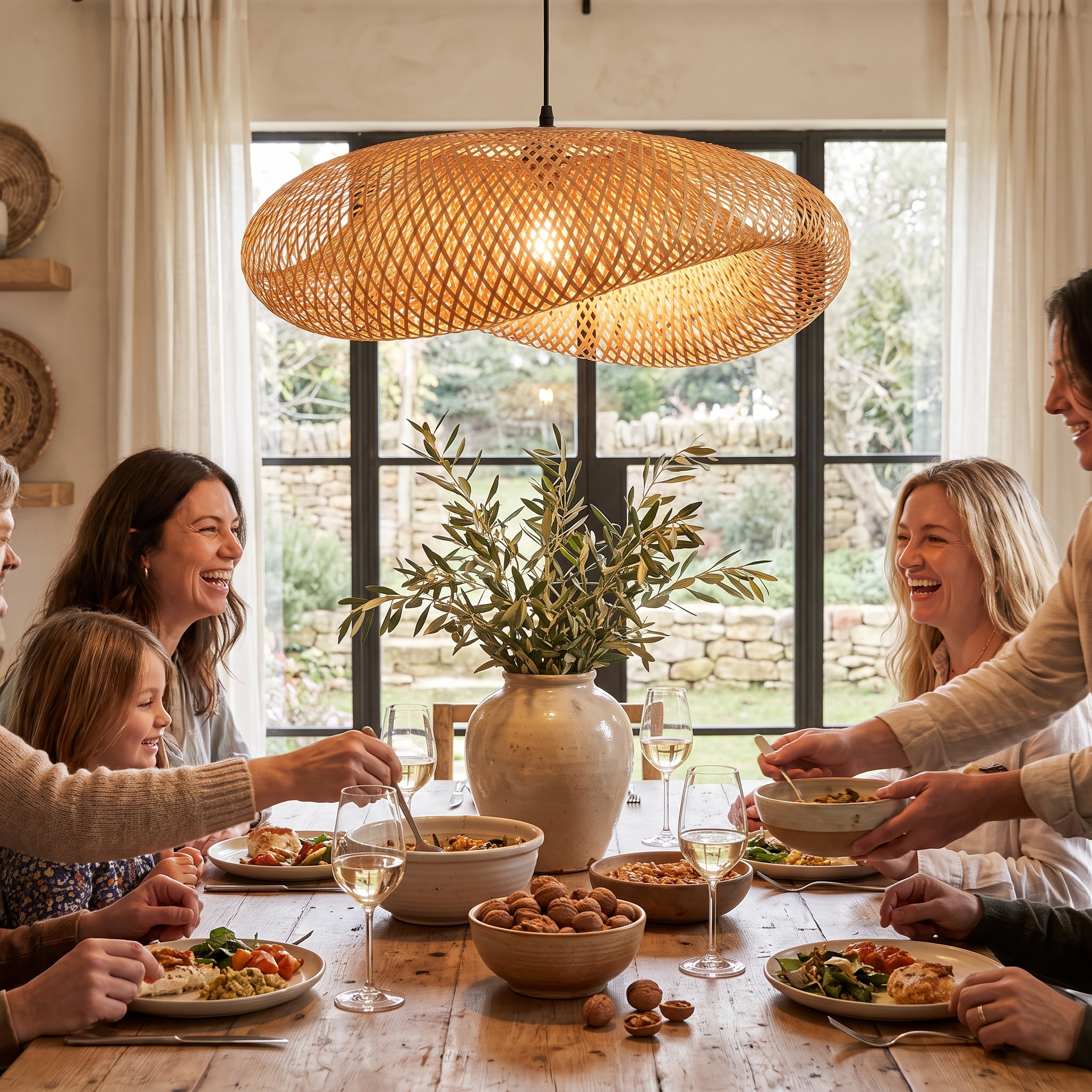 BambooBoho Woven Bamboo Pendant Shade