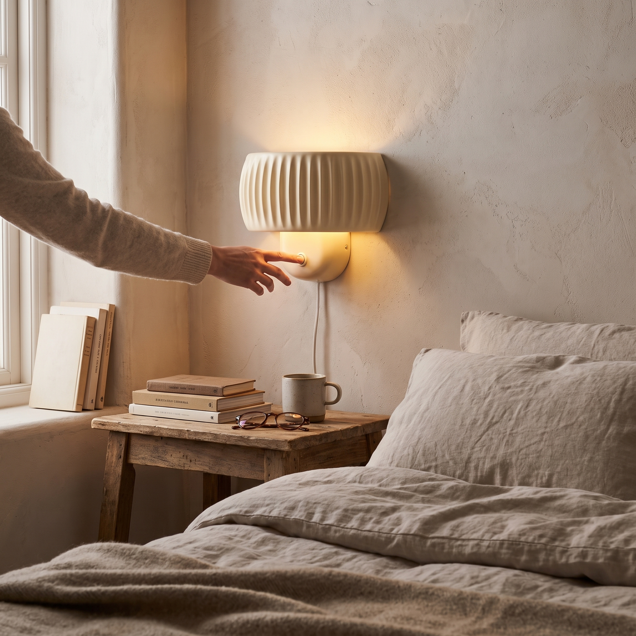 Solene Ribbed Resin Wall Sconce